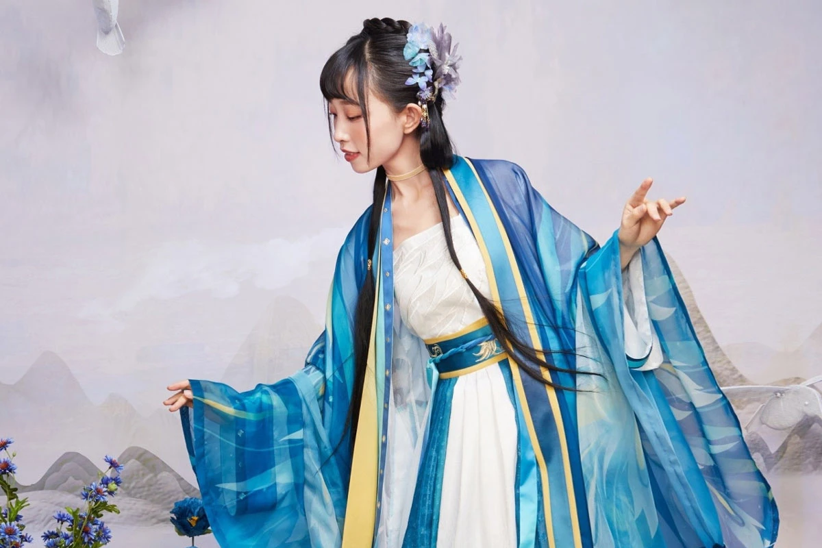 traditional chinese satin hanfu silky dress