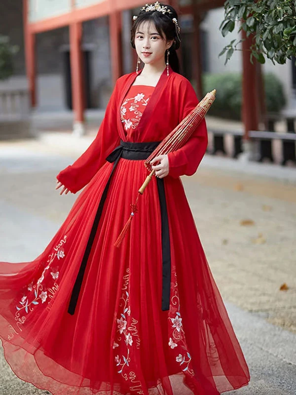 5 Traditional Chinese Satin Hanfu Silky Dress - 2024