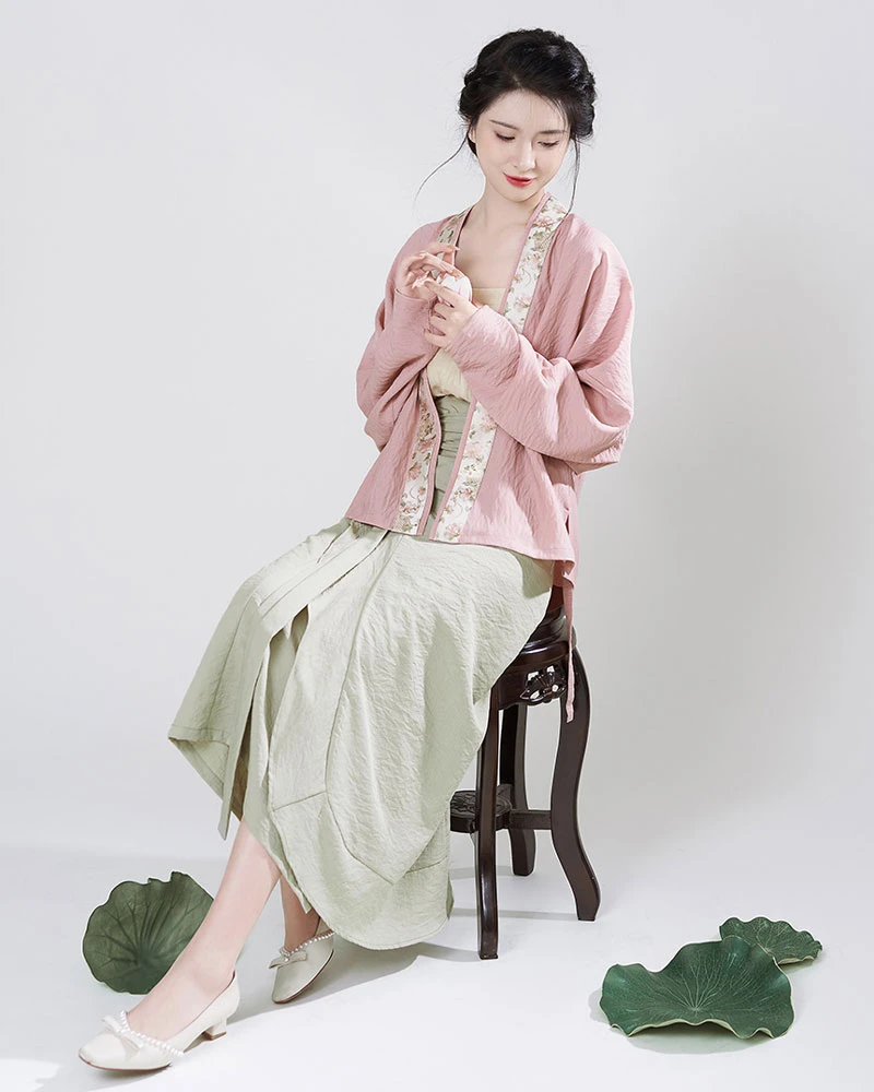 autumn lotus cotton hanfu dress