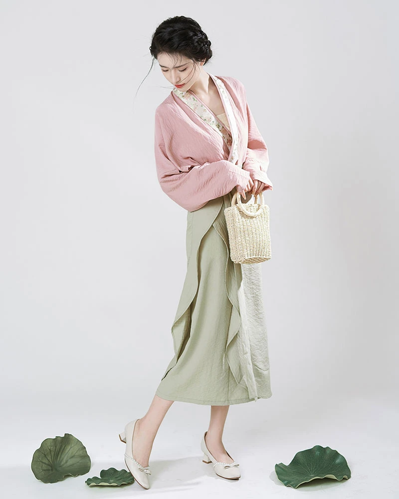 autumn lotus cotton hanfu dress
