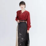 casual friday red hanfu clothing