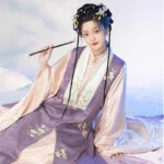 moon flower winter hanfu dress