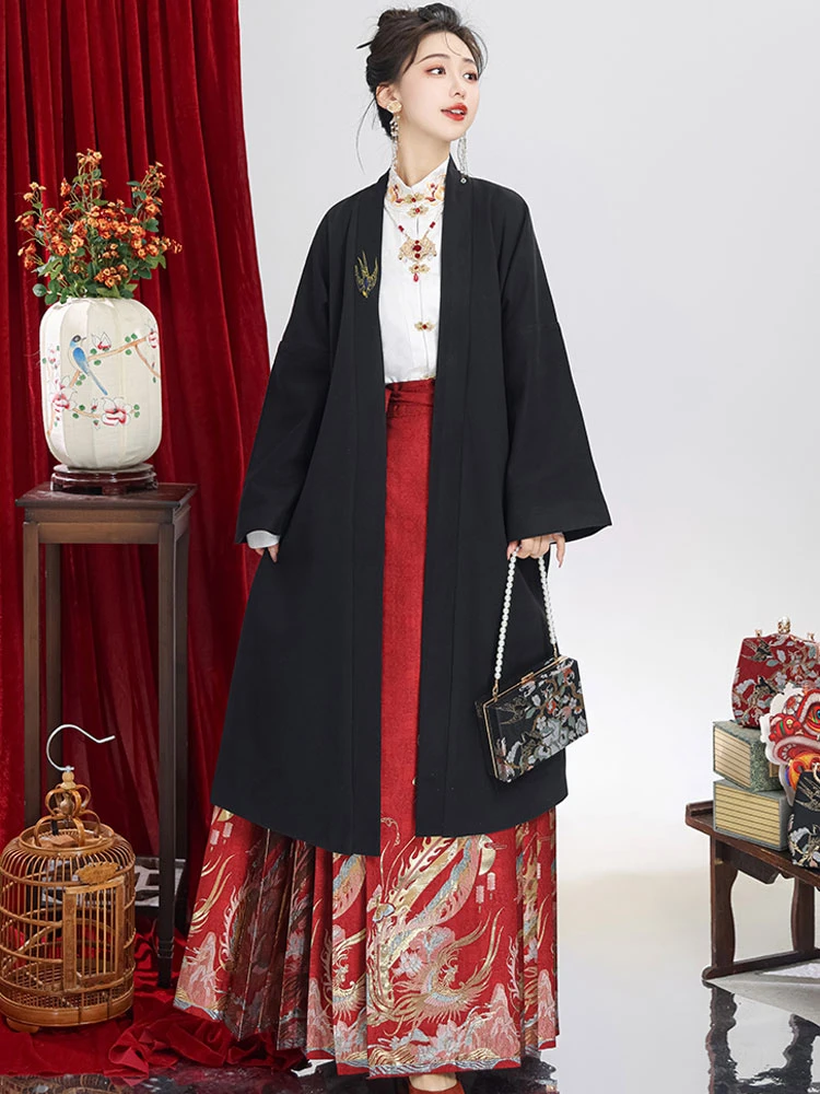 Winter Hanfu Coat Modern Song Warm Top for Women