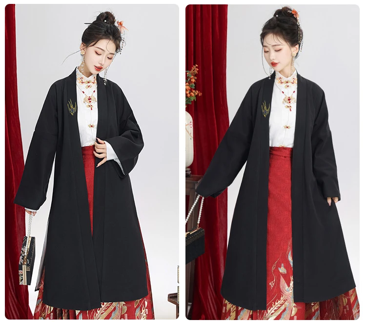 Winter Hanfu Coat Modern Song Warm Top for Women