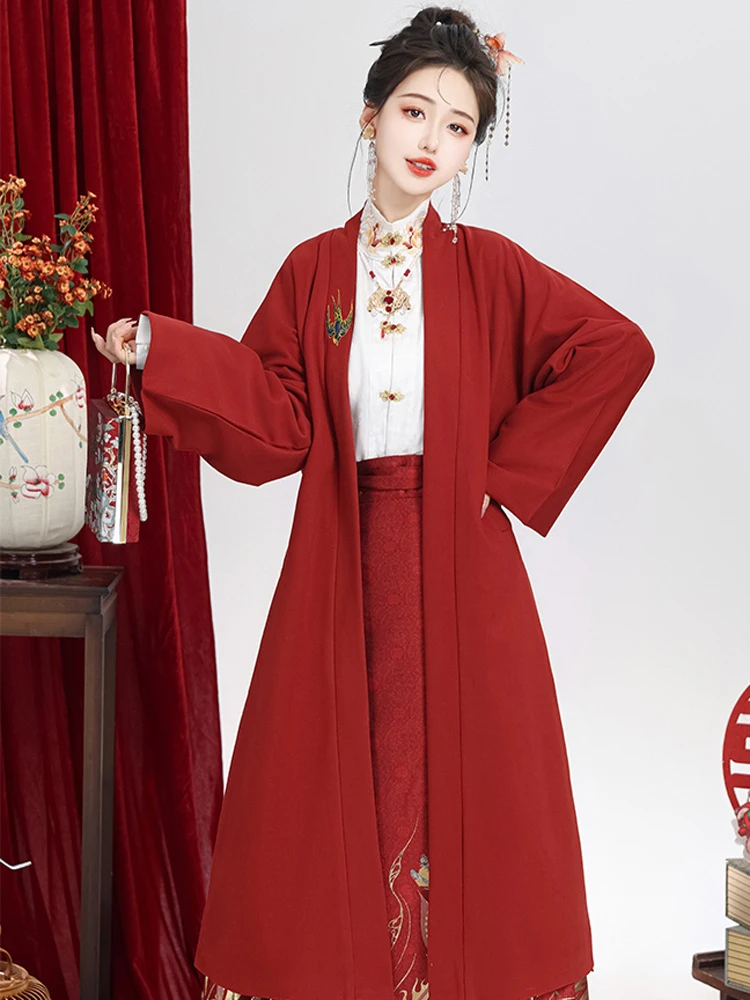 Winter Hanfu Coat Modern Song Warm Top for Women