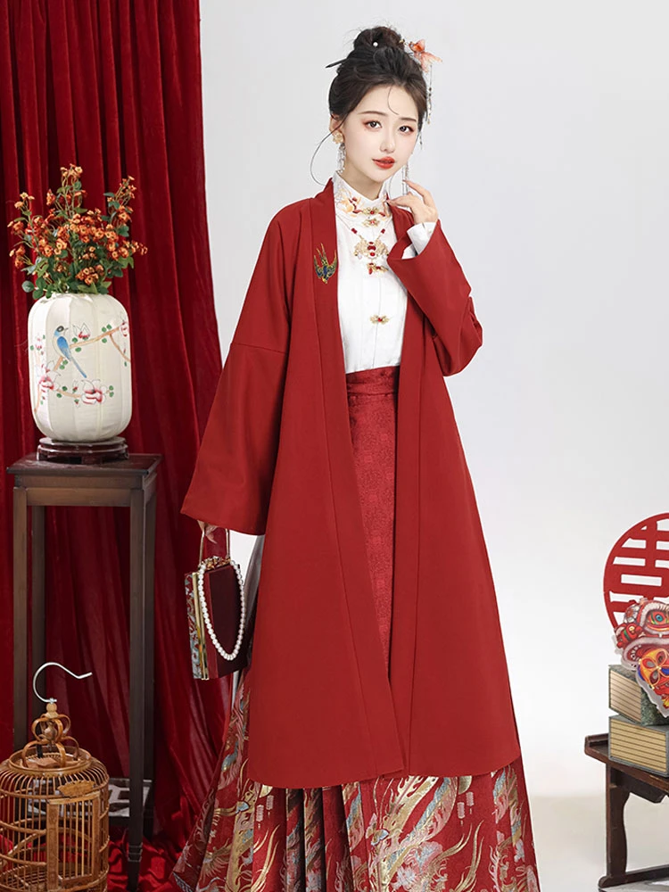 Winter Hanfu Coat Modern Song Warm Top for Women