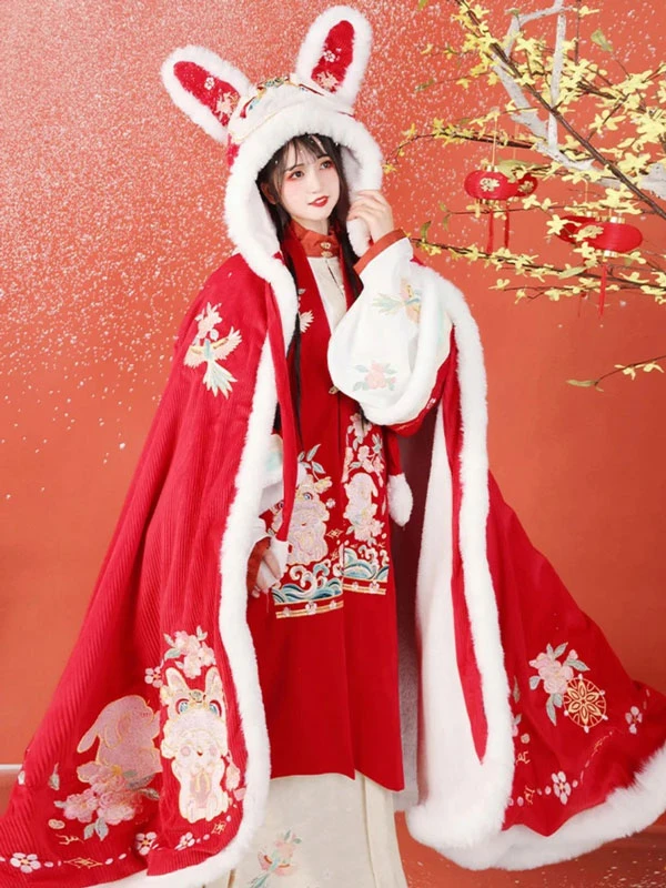 cute rabbit hanfu dress for women