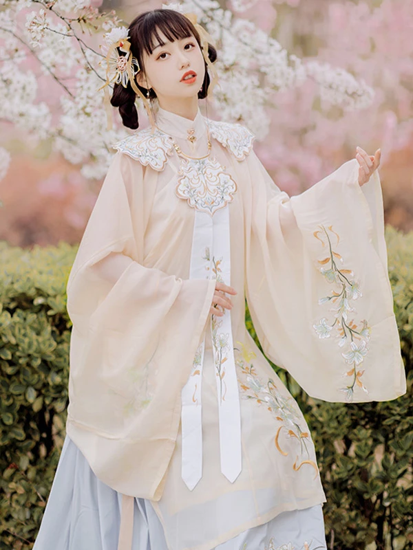 enjoy the beauty of embroidery hanfu dress