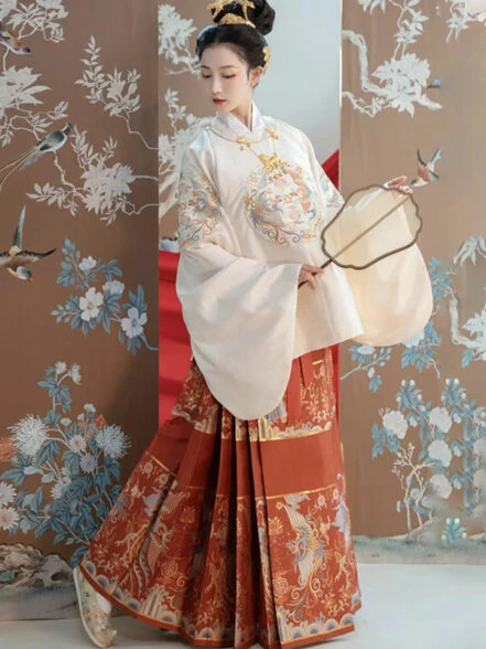 Mamianqun Hanfu Horse Face Skirt For Women - Newhanfu