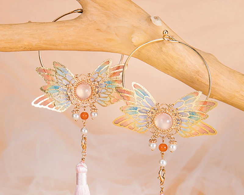 butterfly ring hanfu accessory hair ornament