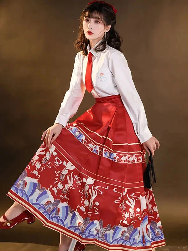 the hanfu horse face skirt and how to wear