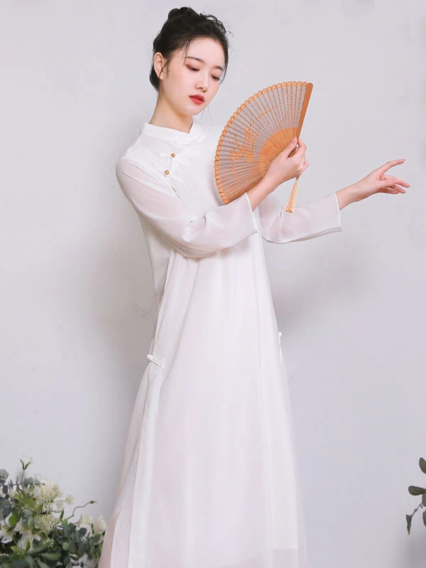 how to style a white hanfu dress