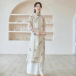 linen qipao cotton cheongsam dress