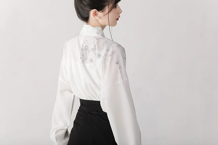 night grape white black hanfu dress