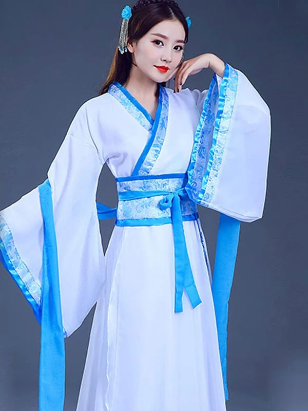 retro womens blue hanfu for work and play