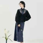 snow orchid black blue hanfu fashion