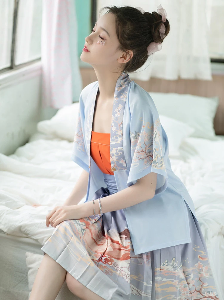 Women Modern Hanfu Short Dress For Summer