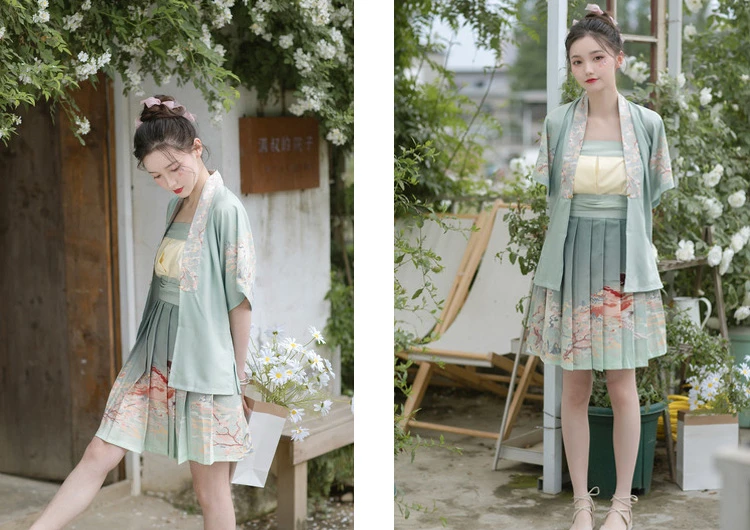 Women Modern Hanfu Short Dress For Summer