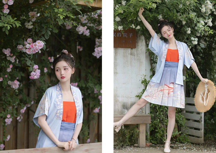 Women Modern Hanfu Short Dress For Summer