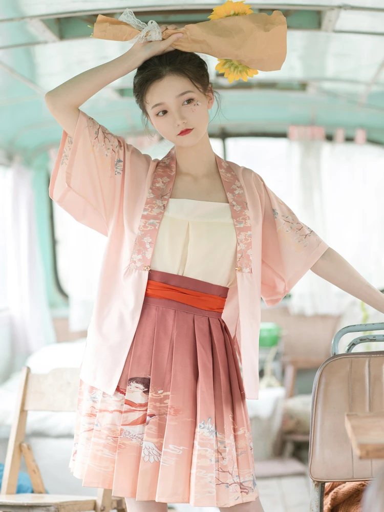 Women Modern Hanfu Short Dress For Summer