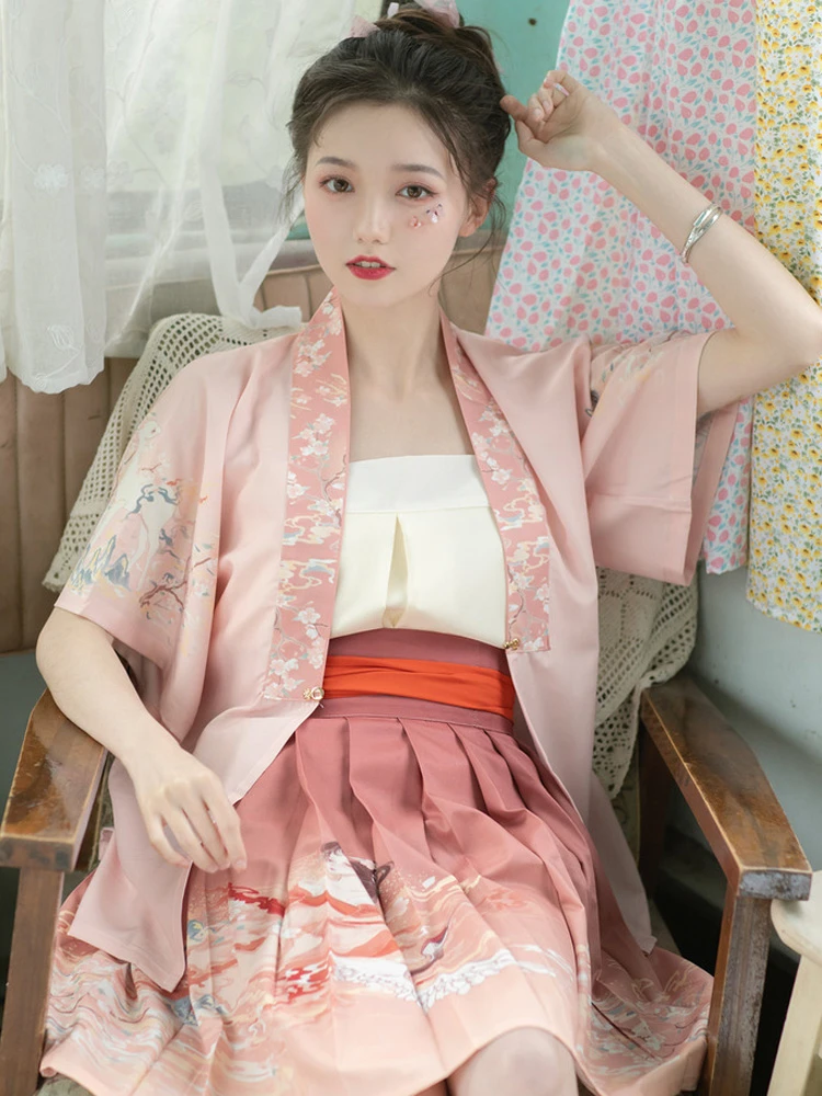 Women Modern Hanfu Short Dress For Summer