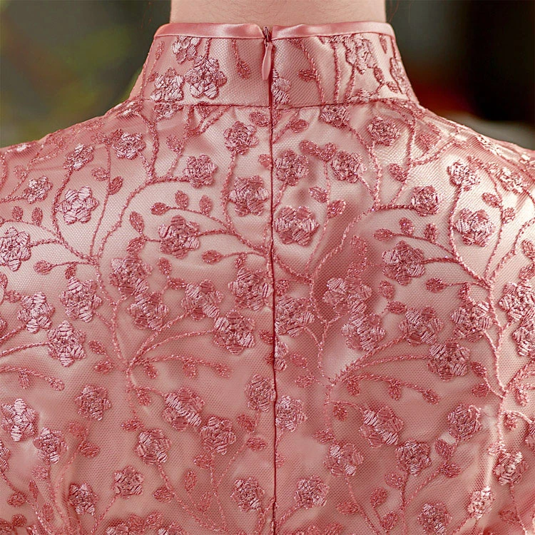 pink petal wedding cheongsam summer dress