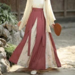 Modern Song Style Women Red Hanfu Butterfly Sanjian Dress