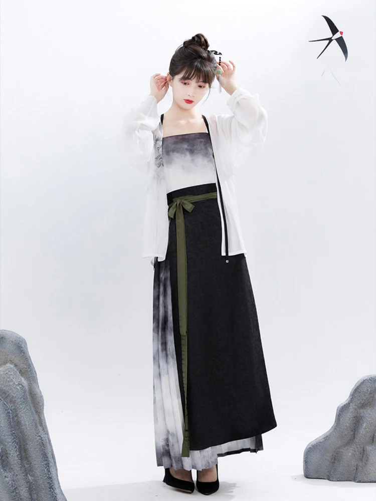 New Summer Ink Style Song Dynasty Lady Hanfu Costume