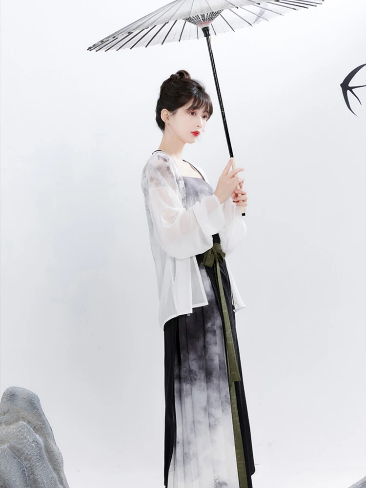 New Summer Ink Style Song Dynasty Lady Hanfu Costume