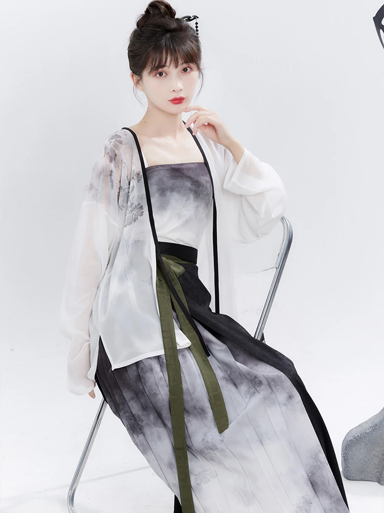 New Summer Ink Style Song Dynasty Lady Hanfu Costume