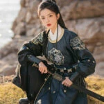 Spring Tang Dynasty Round Collar Robe for Wuxia Style