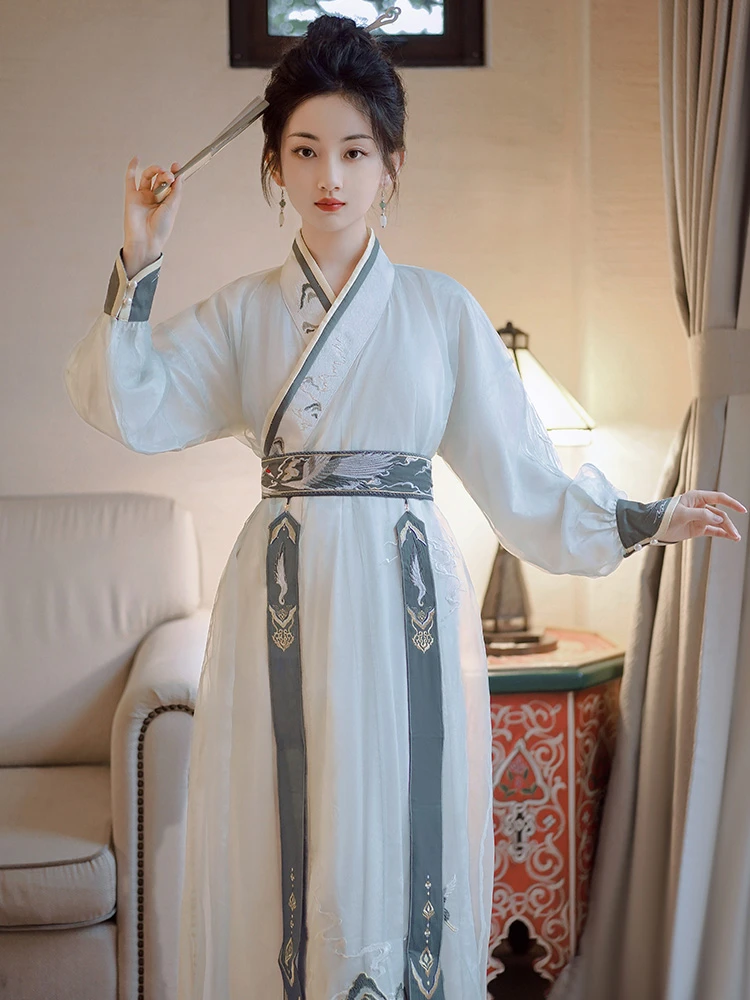 Hanfu Zhiju Robe Summer Women Cool Wuxia Suit