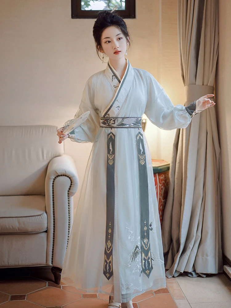 Hanfu Zhiju Robe Summer Women Cool Wuxia Suit