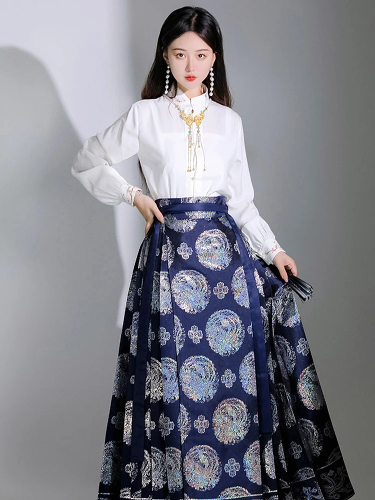 Modern Ming Dynasty Hanfu Summer Women Mamian Dress