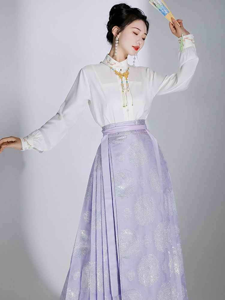 Modern Ming Dynasty Hanfu Summer Women Mamian Dress