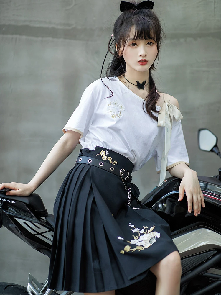 Summer Modern Hanfu Cool Girl Fresh Short Dress