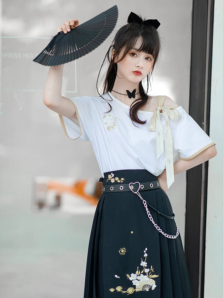Summer Modern Hanfu Cool Girl Fresh Short Dress