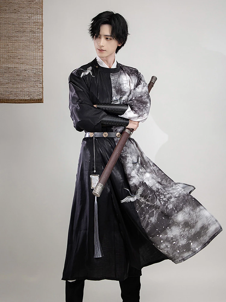 Tang Dynasty Male Hanfu Robe Summer Wuxia Style