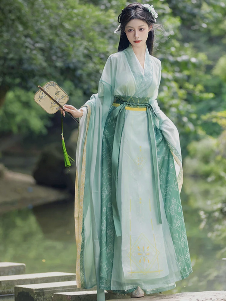 Classic Wei Jin Hanfu Dress Fairy Women Qiyao Costume