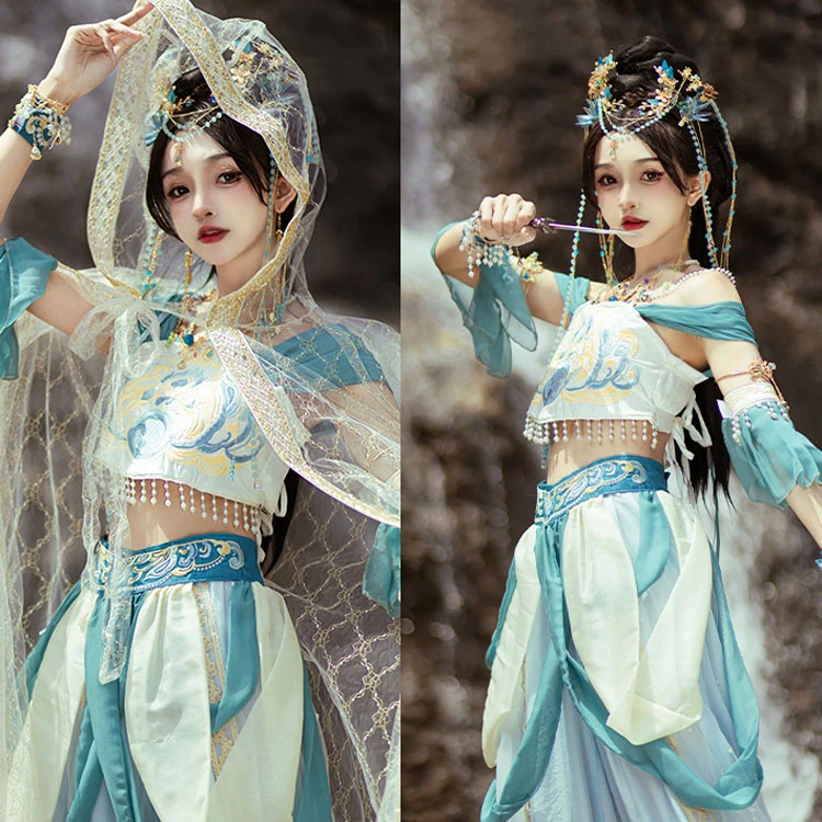 Fairy Dunhuang Dress Ladies Chinese Exotic Hanfu Costume