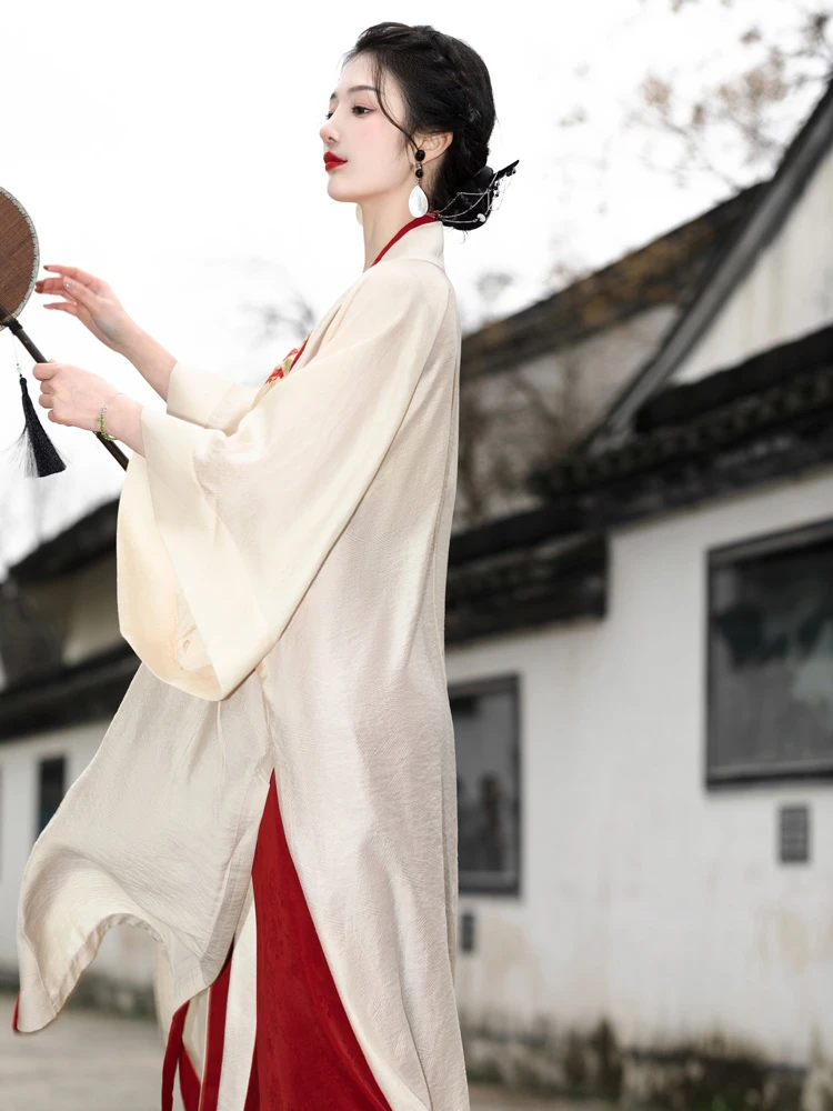 Red Street Fashion Hanfu Ladies Sweet Song Dynasty Retro Costume