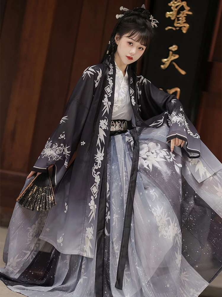 Hanfu Female Chinese Style Cross-Collar Cosplay Retro Costume Female Dress  Set