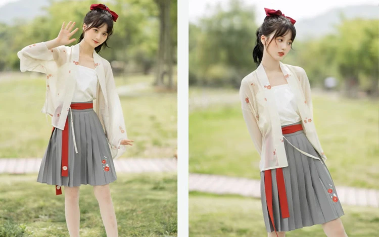 Summer Modern Song Dynasty Short Dress for Female