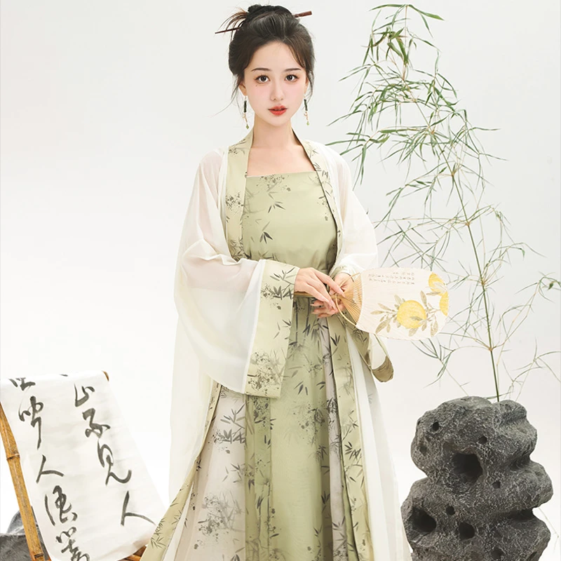 Summer Qiyao Hanfu Costume for Girls Fresh Song Style Dress