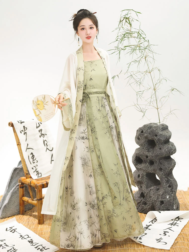 Summer Qiyao Hanfu Costume for Girls Fresh Song Style Dress