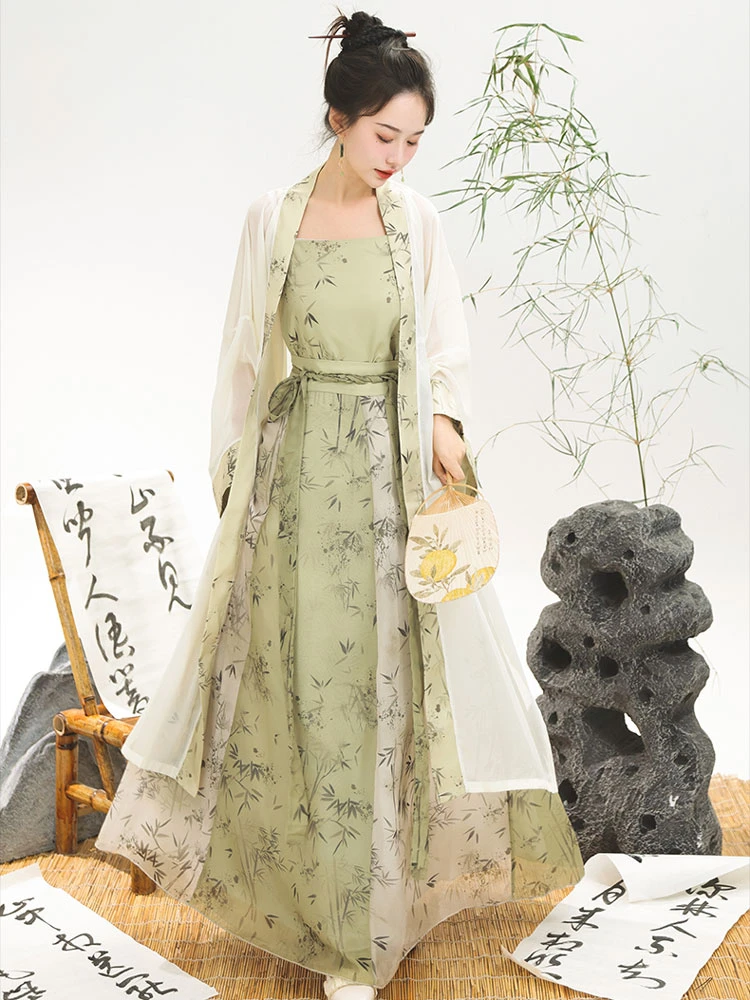 Summer Qiyao Hanfu Costume for Girls Fresh Song Style Dress