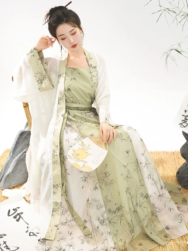 Summer Qiyao Hanfu Costume for Girls Fresh Song Style Dress- Newhanfu