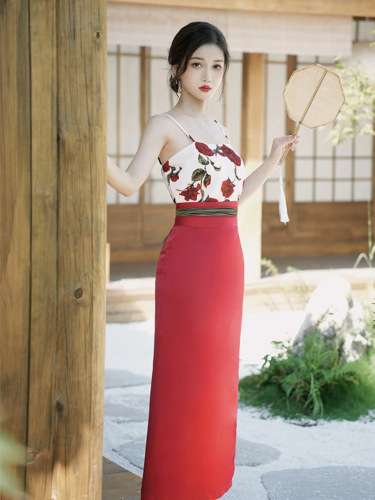 Women's Modern Hanfu Rose Song Dynasty Style Dress