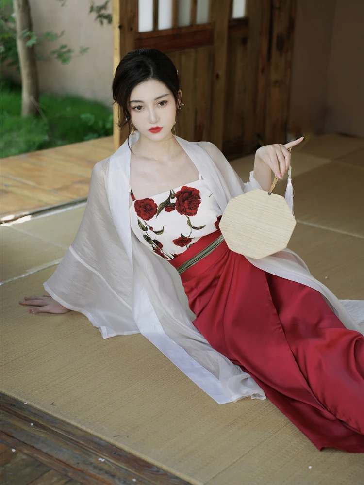 Women's Modern Hanfu Rose Song Dynasty Style Dress
