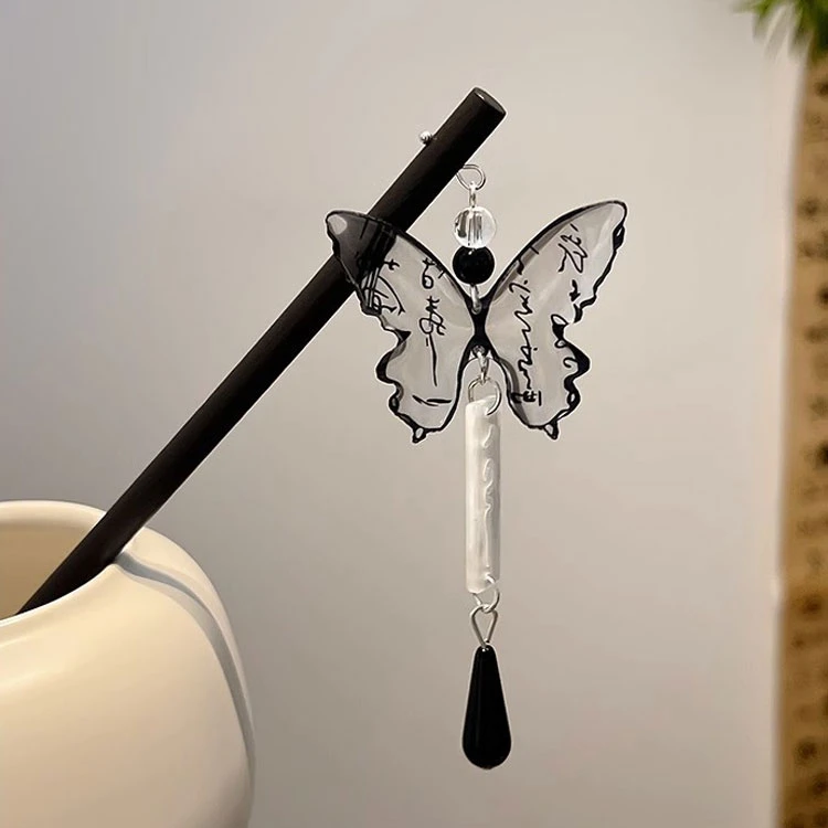 ink butterfly hanfu jewelry hairpin